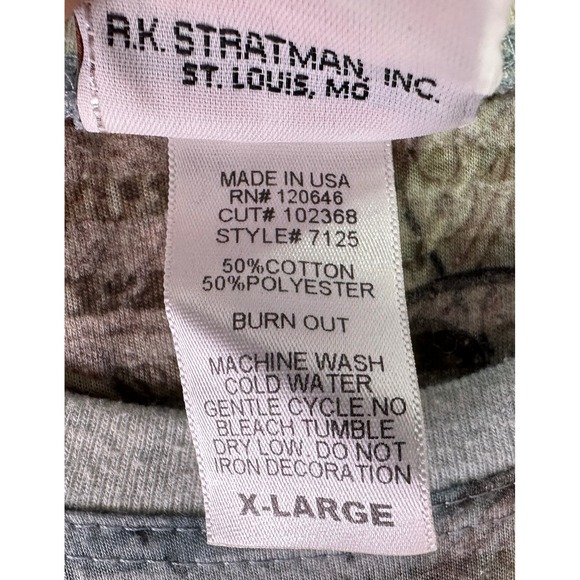 Vintage Harley Davidson Womens XL Burn Out Graphic T Shirt Blue‎ Floral Paisley - Picture 5 of 10